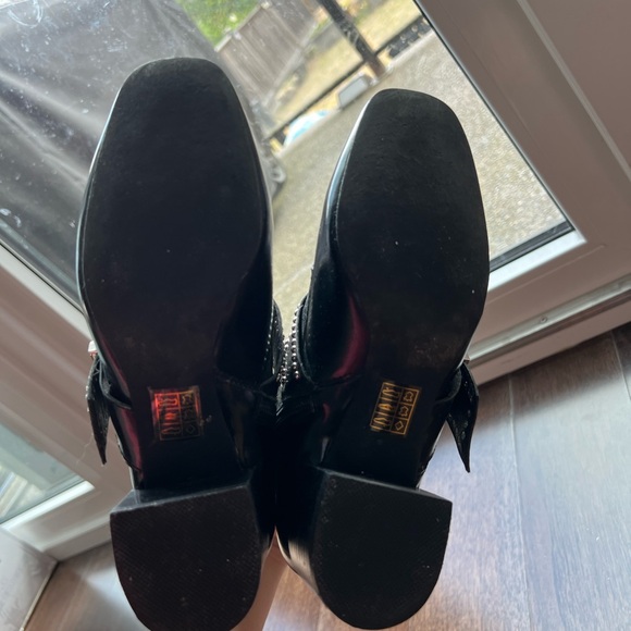 Jeffrey Campbell black patent studded ankle boots 6.5 - Picture 5 of 6